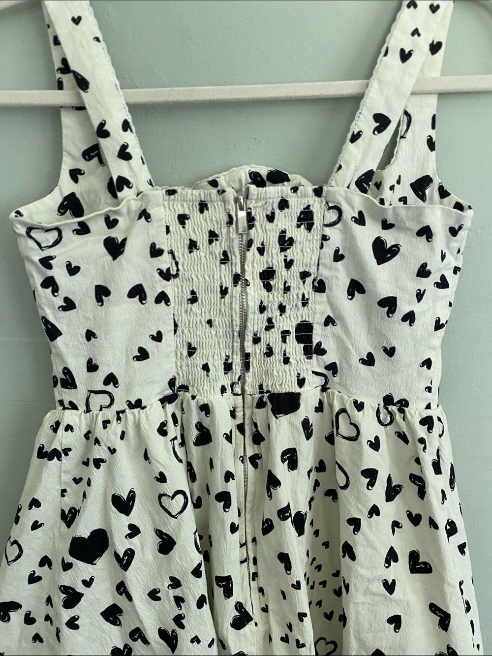 Avec Les Filles Women’s White Midi Dress with Black Heart Print Size 6 - Picture 7 of 11
